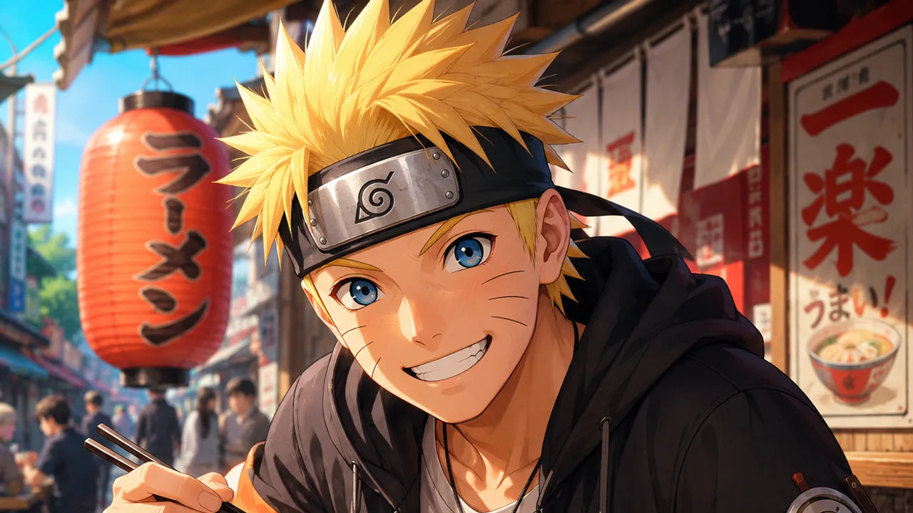 Тёплый оранжево-золотой набор портретов, передающий мир ниндзя из Naruto как ИИ-компаньонов.
